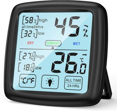 China Indoor humidity temperature monitor Multi-location weather station wireless outside sensors hygrometer thermometer with alert function for sale