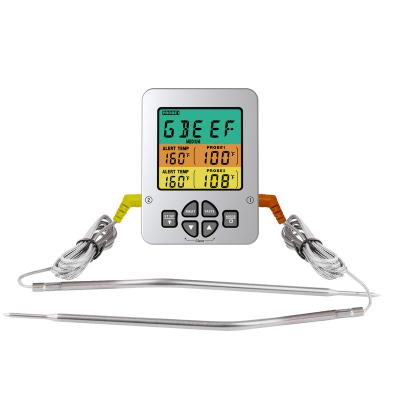 China Launched New Dual Temperature Instrument Goldgood Digital Probe with 8 Types Kitchen Meat Thermometer BBQ Meat Thermometer for sale