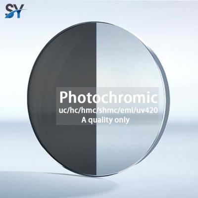 China Manufacturers Photochromic Head Lens 1.56 Photochromic HMC Gray Anti-Reflected Photo Aspher AR Optical Lenses Resin Lens Glasses Lenses for sale