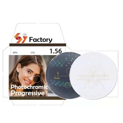 China 1.56 HMC Progressive Photo Lens Manufacturers Spectacle Nits Opticos Progressive Photochromic Optical Lens Optical Lenses for sale