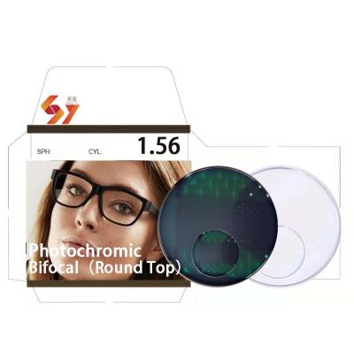 China Lens 1.56 Bifocal Hc Photo Bifocal Lenses Round Cover Bifocal Bifocal Photochromic Optics Spectacle Lenses Manufacturers Lenses for sale