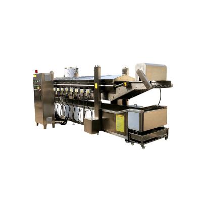 China High Efficiency.Clean.Health Fully automated wheat flour snack fried machine potato chips industrial fried machine Mahua/fried chicken production line for sale