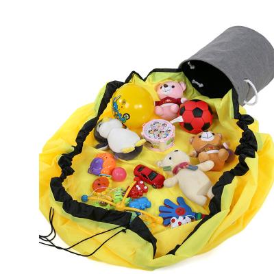 China Hot-selling Art Decor Toy Playmat Storage Bag Kids Quick Folding Toy Storage Sustainable Large Bucket for sale