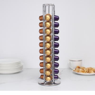 China Minimalist 360 Degree Rotating Coffee Capsule Dispenser Holder Dolce Enthusiasm 24pcs Pod Holder Storage Rack for sale