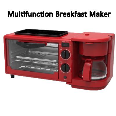 China Hot Sale RV Amazon 3 in 1 Multifunctional Breakfast Makers Machine with Coffee Maker Toast Oven Cooker Pan for sale