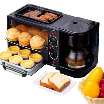 China Car Household Biscuit Breakfast Cake Machine Cookie Coffee Maker Waffle Baking BBQ 3 In 1 Breakfast Makers for sale