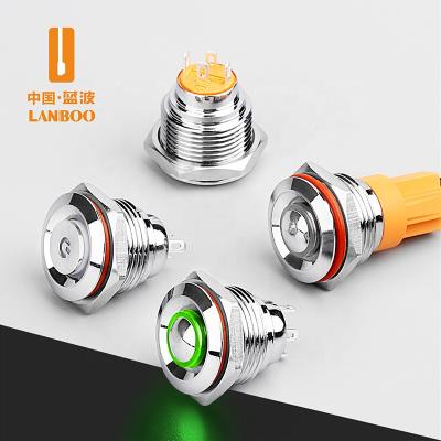 China LANBOO 16MM Self-Latching or Momentary Reset Metal Short Waterproof Push Button Switch LB16E for sale