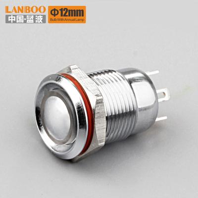 China LANBOO 12mm Stainless Steel Doorbell Switch With Bulb With Yearly Lamp LB12B for sale