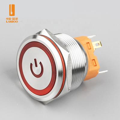 China New Type 1NO1NC Flat Head Momentary Waterproof 250v Stainless Steel Aluminum Oxide Push Button Switch for sale