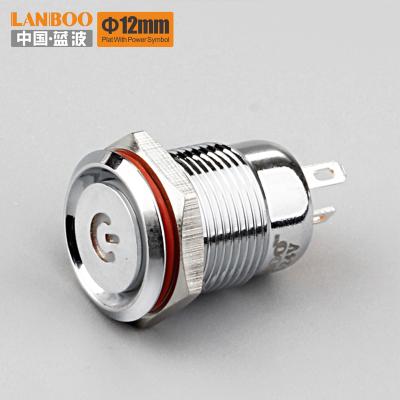 China LANBOO 12mm Ultra Short Push Button Lamp Switch With Plat With Power LED LB12B for sale