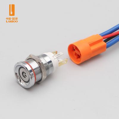 China 12MM ON Button Metal Push Button Switch Connector Led Push Button Light LB12E for sale