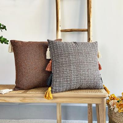 China Polyester 45 x 45 Throw Cushion Cover Pillow Case Anti-Static Natural Canvas Look Pillow Case For Home Decor for sale