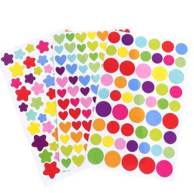 China Best Selling DIY Reward Stickers Cartoon Color Diary Hand Account Decoration Heart Shaped Stickers for sale