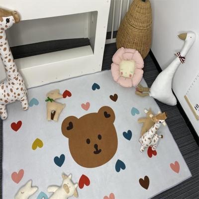 China Lovely CIA Cartoon Bear Heart Shape Non-slip Design Decorate For Baby Kids Children Non-slip Mat Blanket Floor Crawling Mat for sale