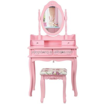 China wooden cosmetic storage vanity dressing table/pink dressing table for girls for sale