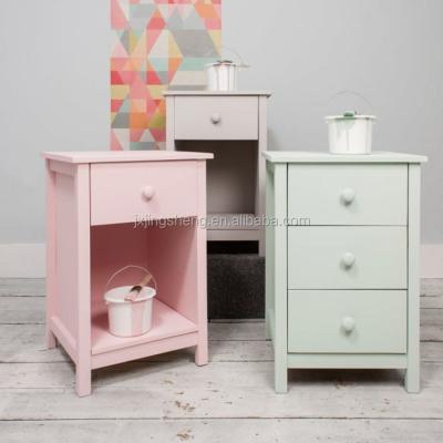 China PANEL Painted Colorful Girls Bedroom Furniture Bedside Cabinets for sale