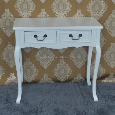 China Home Hallway White Wood Mirror Furniture Solid Wood Modern Console Table for sale