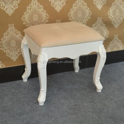 China Best Choice Solid Wood Vanity White Wooden Stool for sale