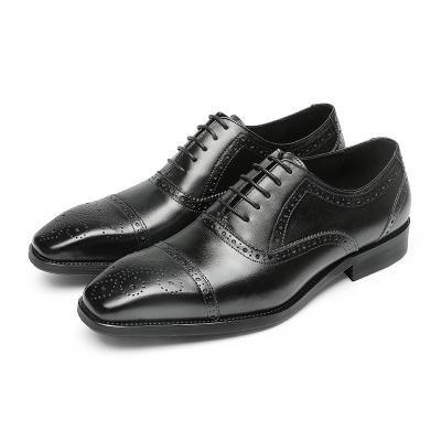 China Fashion trend leather men's head handmade leather cutting joint Oxford three suit leather shoes wholesale for sale