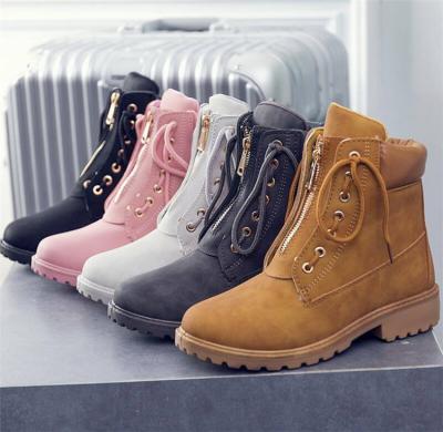 China Trend New Fashion Martin Boots Winter Boots Women Shoes PU Leather Anti-skid Women Snow Boots for sale