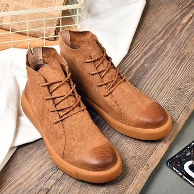 China Interesting Fashion Trend Fashion Casual Shoes Martins Boots Brown Ankle Shoes Man Oxfords Spring Boots For Men for sale