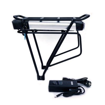 China Electric Bike Rear Rack 36v Electric Bike 5P10S 18650 Lithium 13ah Battery for sale