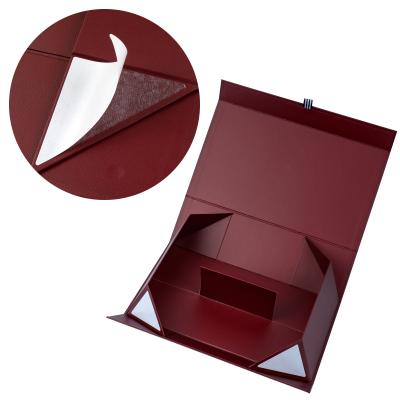 China Hot Recycled Materials Gift Wine Box Bottle Cup Packing Box Wrapping Paper With Folding Magnetic Box Clamshell Wholesale Custom for sale