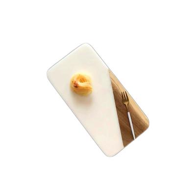 China Viable Rectangle Cutting Board Bread Board Steak Dish Marble Natural Marble Cutting Board For Valentine's Day for sale