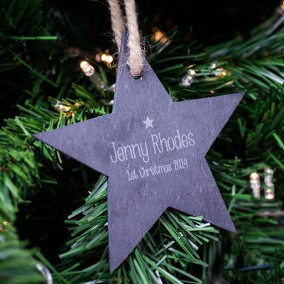 China China factory wholesale price 10*10*0.5cm star shape cutting edge slate star tag keepsake hanging gift for Chirstmas for sale