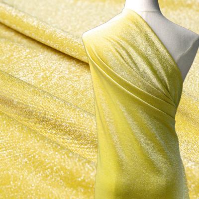 China High Quality Metallic Lurex Elastic Nylon Silk Fabric Spandex Stretch Fabric Swimwear Shiny Gold Sparkle Lurex Metallic Fabric for sale