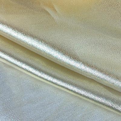 China Shiny Gold Champagne Organza Lurex Metallic Fabric Breathable Modern Fashion Fabric for sale