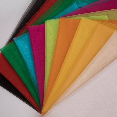 China Wholesale Breathable For Gift Packing Bag Stage Skirt Polyester Air Mesh Fabric Hardened Colorful Organza for sale