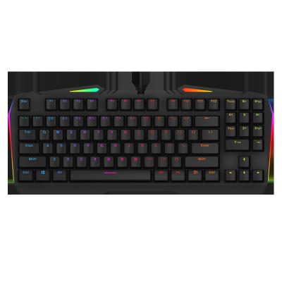 China Cheap Factory Price Plug & Play Customize PC LED Backlit RGB To Waterproof Mechanical USB 87 Keys Set Wired Keyboard for sale