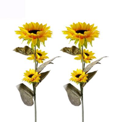 China Sunflower Garden Solar Outdoor Decorative Ground Lamp Socket Three Way Solar Light for sale