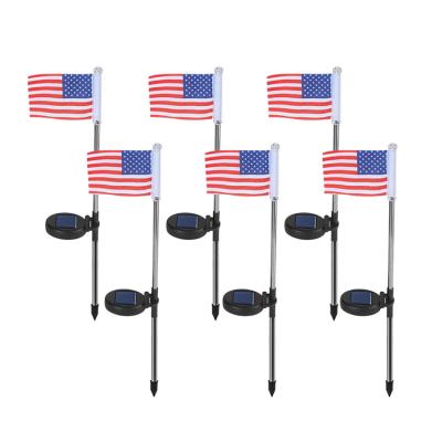 China New 2021 Solar Garden Lights Outdoor Led In-Ground Lights Garden American Flag Solar Lawn Light for sale