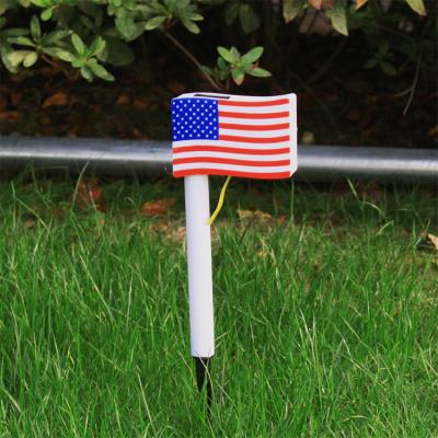 China Lawn Installation High Quality Waterproof Solar Powered American Flag Led Road Outdoor Light Lamp Solar Landscape Stake Lights for sale