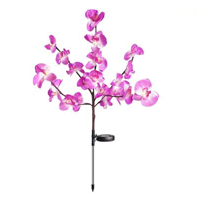 China Amazon Hot Sale Garden Fence Decoration Solar Lantern Orchid Plug Ground Lamp Solar Garden Light Flower Light for sale