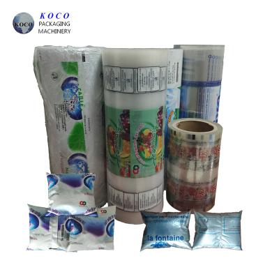 China KOCO Recyclable Milk White LDPE Film For Water And Juice Plastic Packaging Water Wrapping Film Roll Juice Plastic Bag for sale