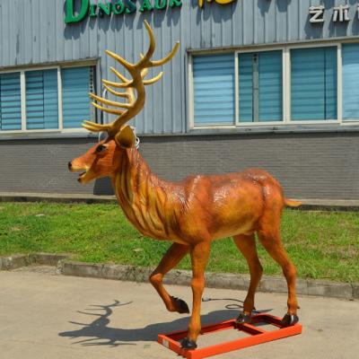 China Museum Christmas Resin Life Size Animatronic Reindeer Realistic Animatronic Animals for sale