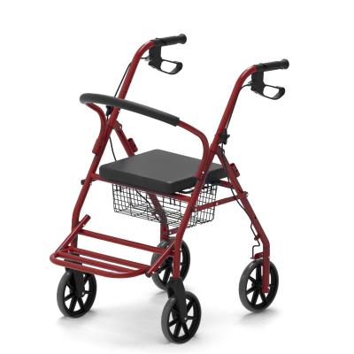 China Wholesale Metal Folding Adults Outdoor Lightweight Aluminum Elderly Walking Aids Foldable Upright Frame Walker Rollator With Seat for sale