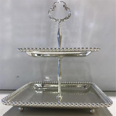 China Sustainable Metal Wedding Cupcake Stands Silver Cake Stand for sale