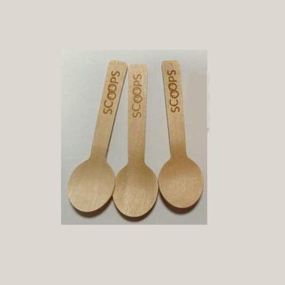 China 10cm Stocked Customize Disposable Wooden Spoons for sale