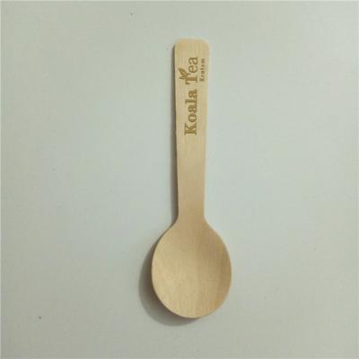 China 10cm stocked disposable wooden spoons for sale