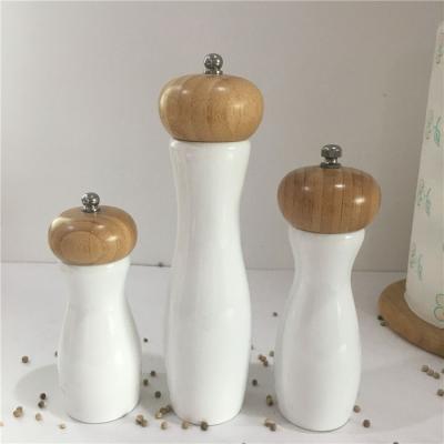 China Viable Manual White Salt and Pepper 5 Inch White Pepper Mill Grinder for sale