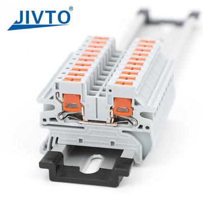 Cina PTV 2.5 DIN Terminal Rail Block Side-Entry Push-in Connection 2.5mm2 26-12AWG Cable Wiring Electrical Wire Connector in vendita