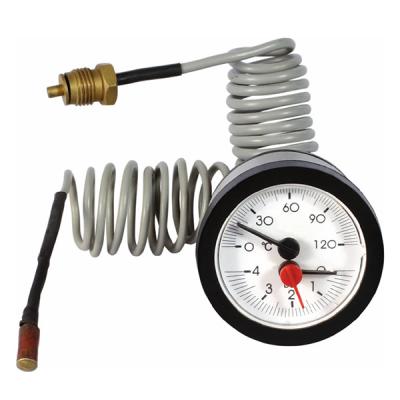 China 52mm 4 Bar Pressure Temperature Gauges Brass Thread Bimetallic Coil Thermometer for sale