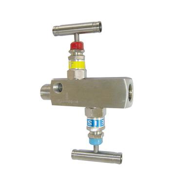 China 2 Way 100C Oil 1000 Psi Instrument Manifold Valve For Pressure Gauge for sale