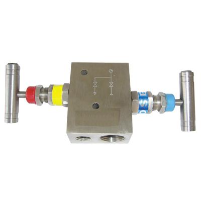 China 3000 Psi 1/4 Female NPT Instrument Manifold Valve 100C 2 Way Manifold for sale