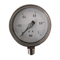 China 1 Mpa SS Bayonet 4 Inch Liquid Filled Pressure Gauges 1/2 NPT 1.6% for sale