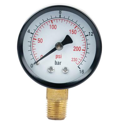 China 16 Bar 3'' 75MM Oxygen Pressure Meter 1/4 NPT Manometer Vacuum Gauge for sale